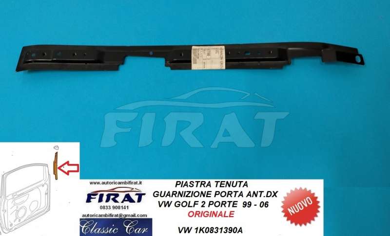 PIASTRA GUARNIZIONE PORTA VW GOLF 99-06 ANT.DX (1K0831390A)